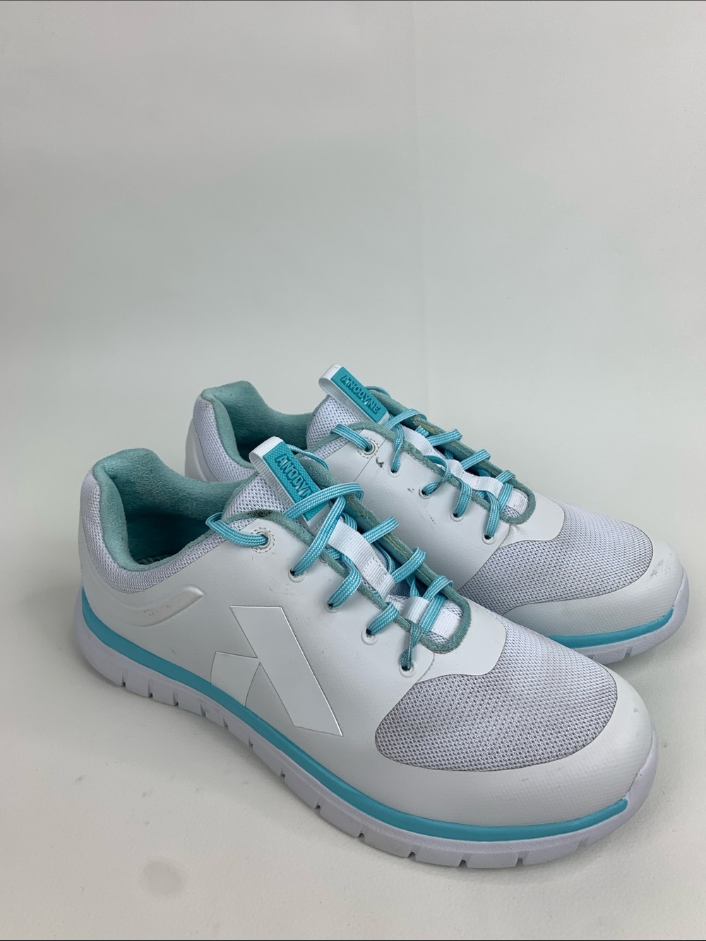 Anodyne White & Light Blue Athletic Sneakers Size womens 12 No insoles New